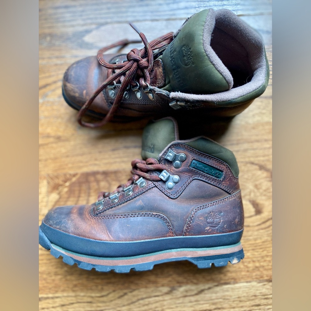 Timberland Brown Leather Hiking Boots Mens 7.5 Waterproof Trail Boots